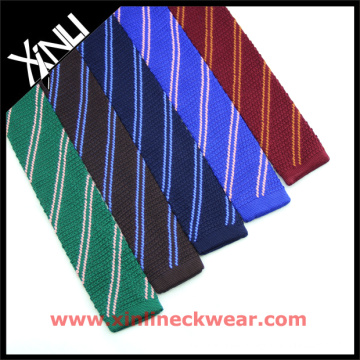 Großhandel Schule dünne Streifen billige Seide stricken Krawatte